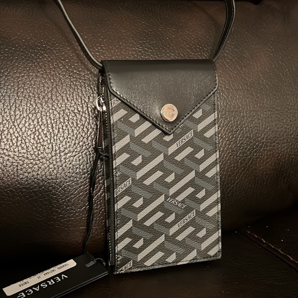 Versace unisex la Greca mini monogram logo crossbody bag NEW - Picture 4 of 11